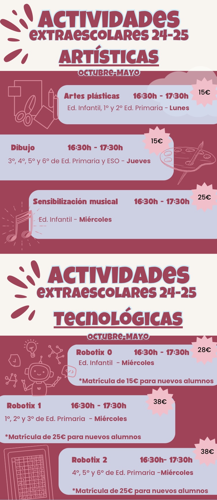 Imagen de OFERTA SERVICIOS Y EXTRA-ESCOLARES CURSO 24-25